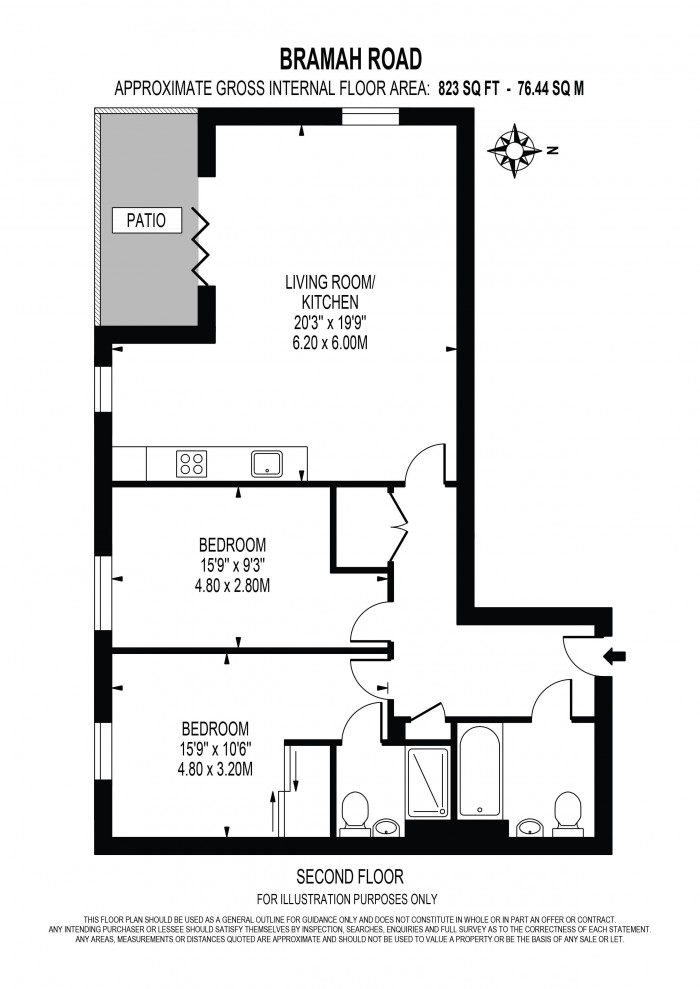 Floorplan for BRAMAH ROAD, OVAL QUARTER