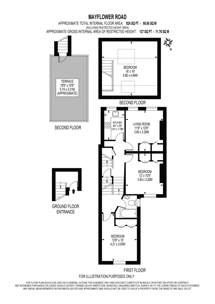 Floorplan for MAYFLOWER ROAD, CLAPHAM NORTH