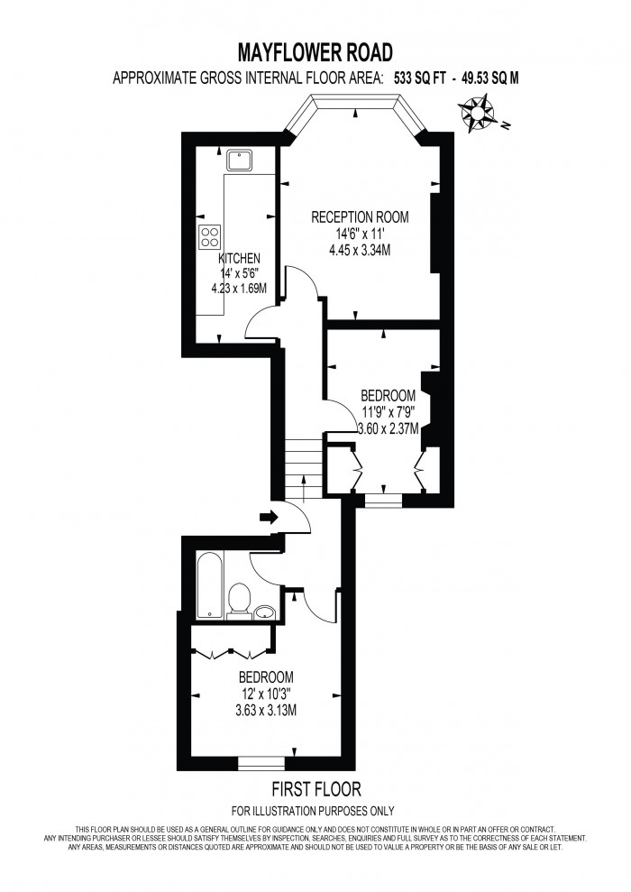 Floorplan for MAYFLOWER ROAD, CLAPHAM NORTH