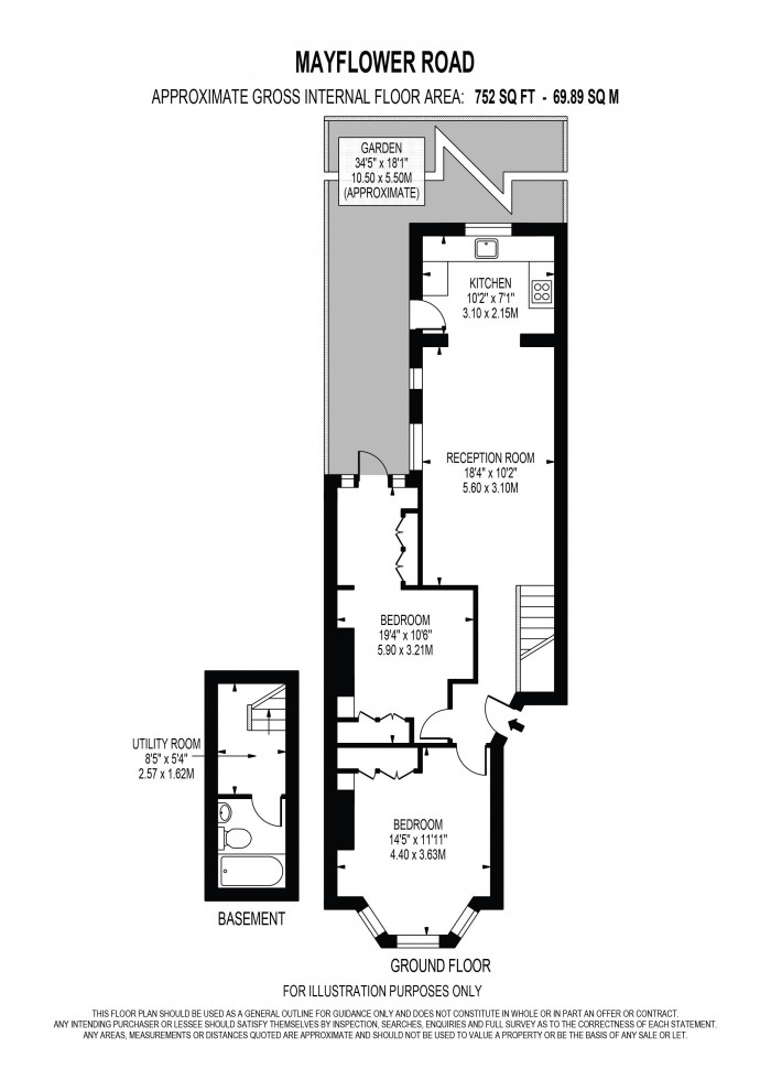 Floorplan for MAYFLOWER ROAD, CLAPHAM NORTH