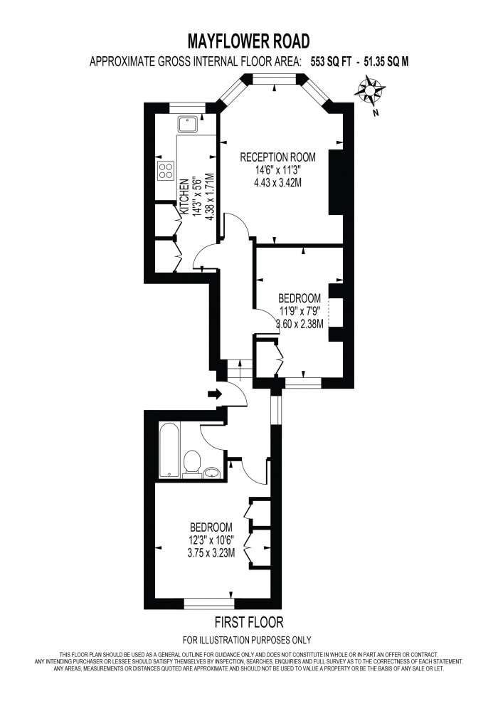 Floorplan for MAYFLOWER ROAD, CLAPHAM NORTH