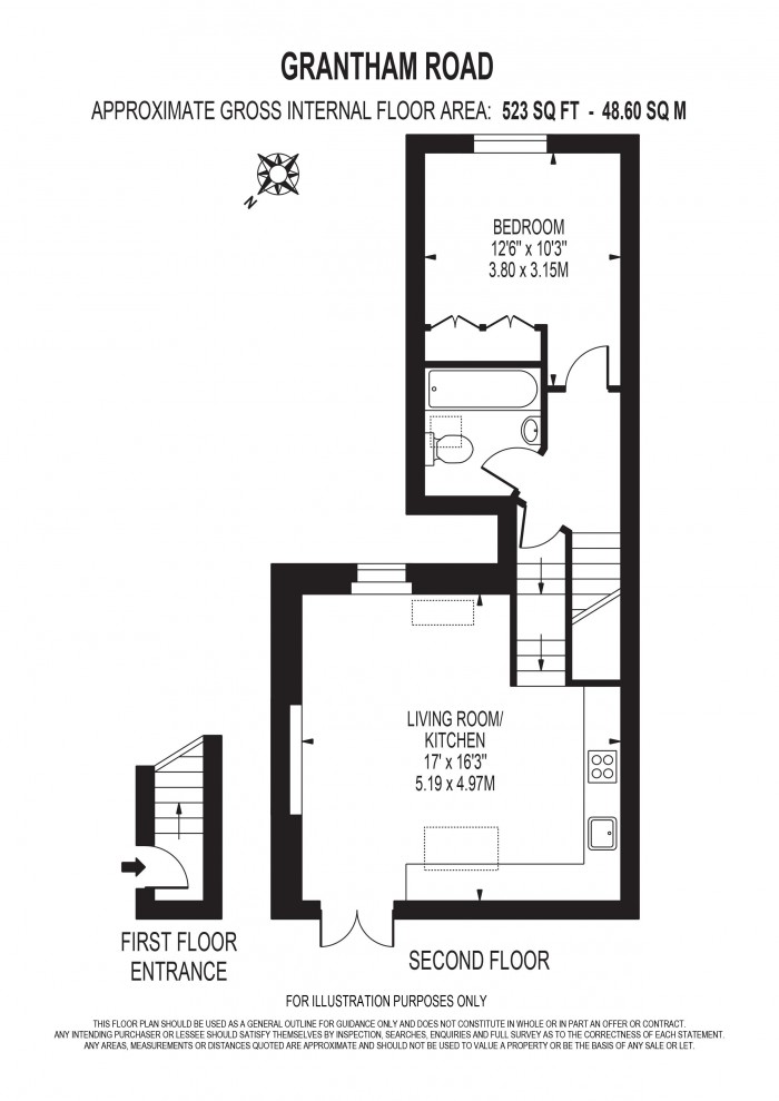 Floorplan for GRANTHAM ROAD, CLAPHAM NORTH