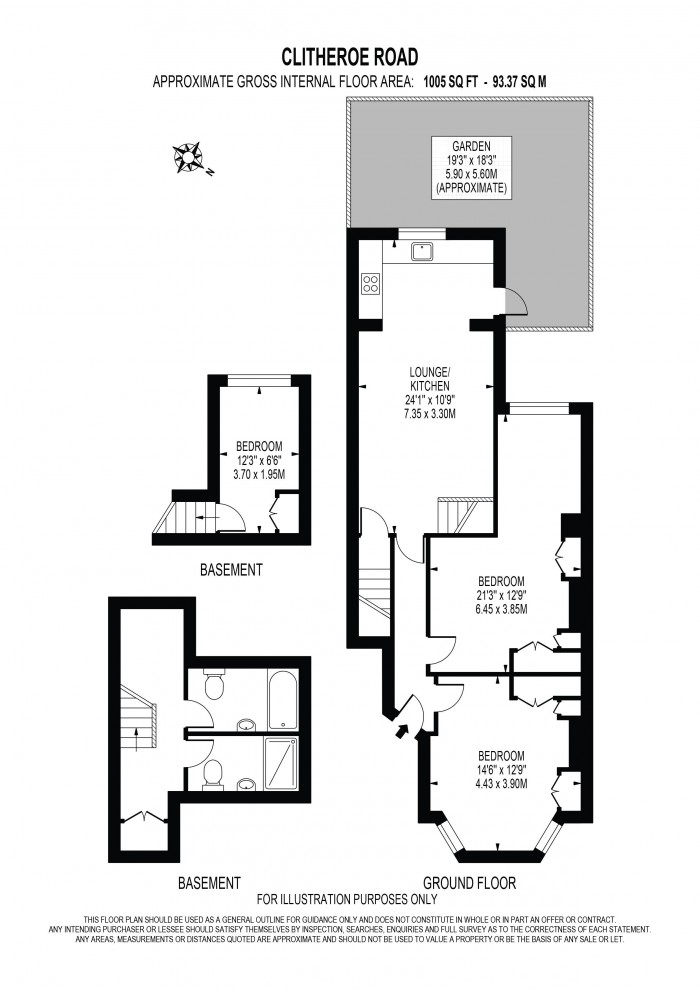 Floorplan for CLITHEROE ROAD, CLAPHAM NORTH