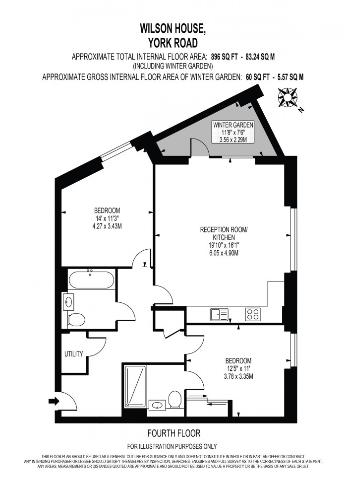 Floorplan for YORK ROAD, BATTERSEA