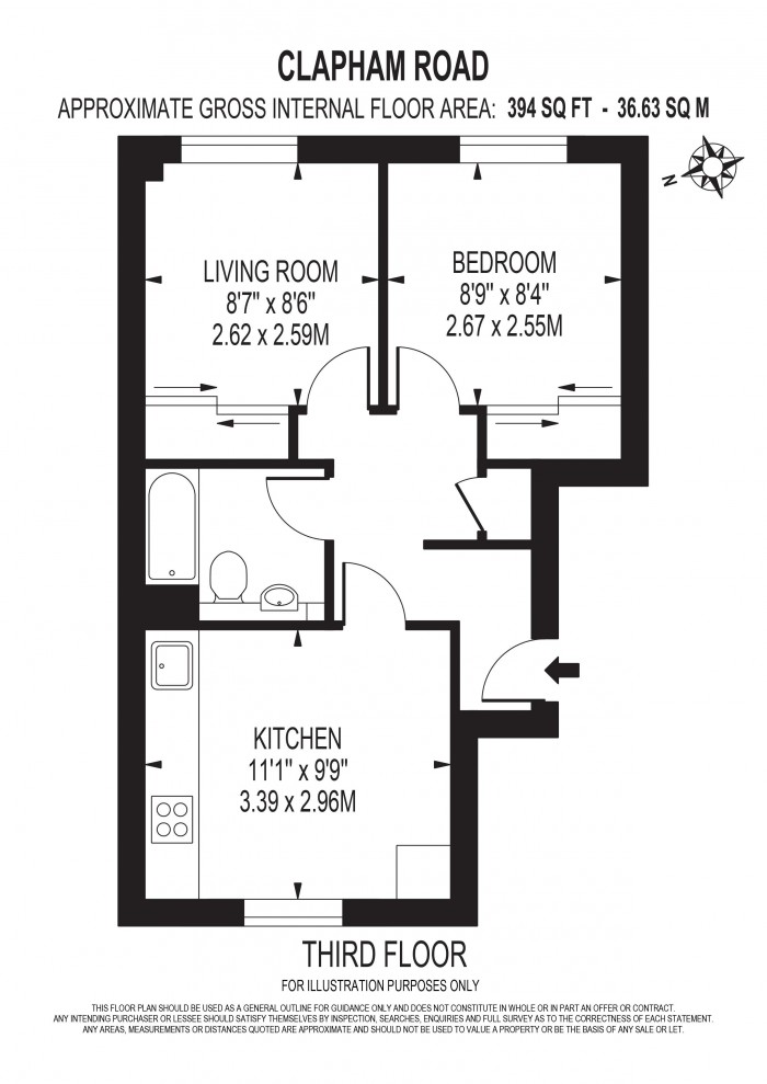 Floorplan for CLAPHAM ROAD, STOCKWELL