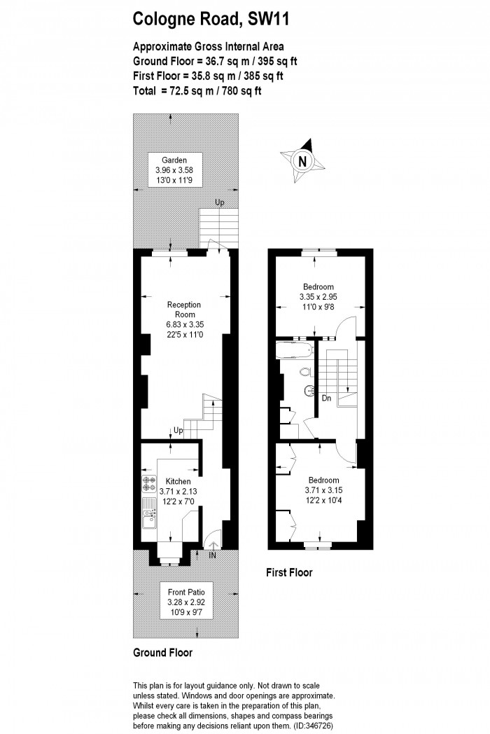 Floorplan for COLOGNE ROAD, CLAPHAM JUNCTION