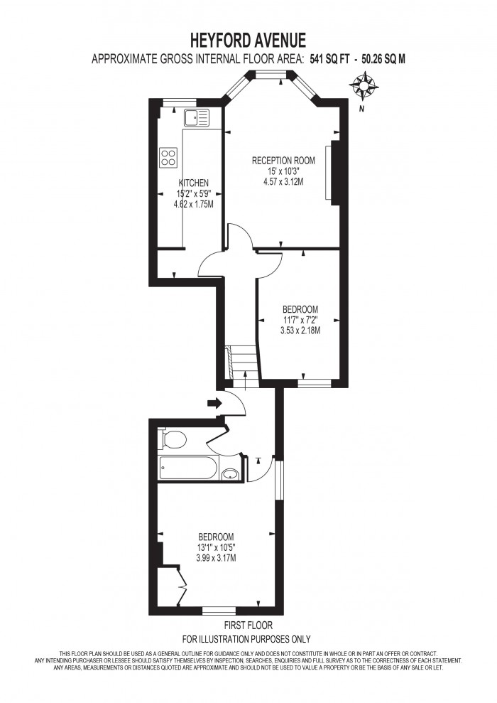 Floorplan for HEYFORD AVENUE, VAUXHALL