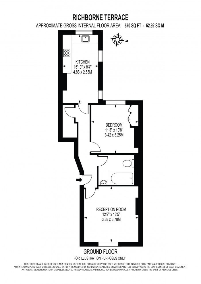 Floorplan for RICHBORNE TERRACE, OVAL