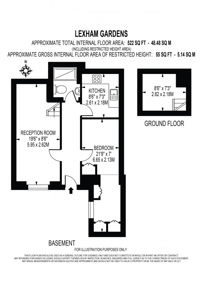 Floorplan for LEXHAM GARDENS, KENSINGTON